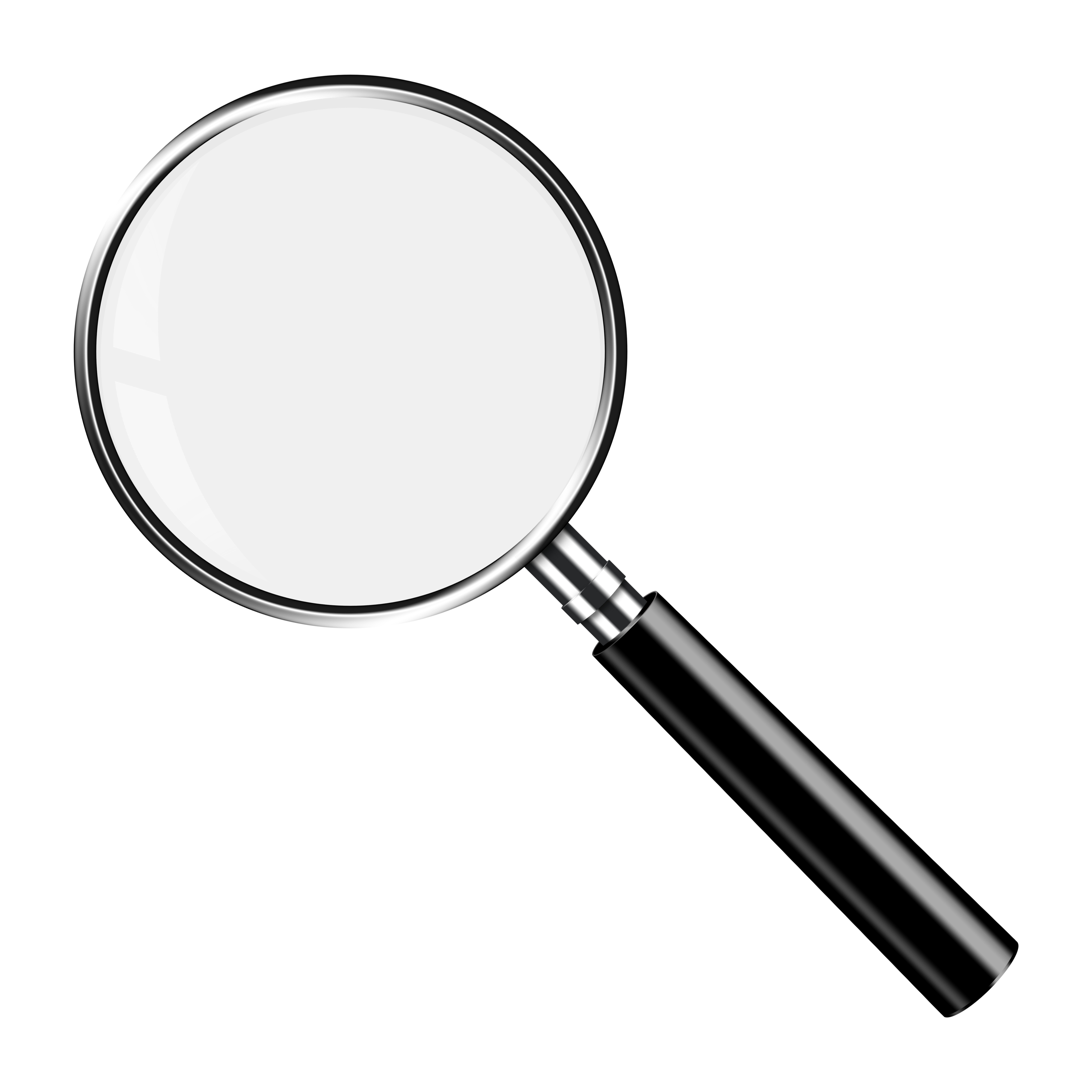 An image of a magnifying glass on a white background